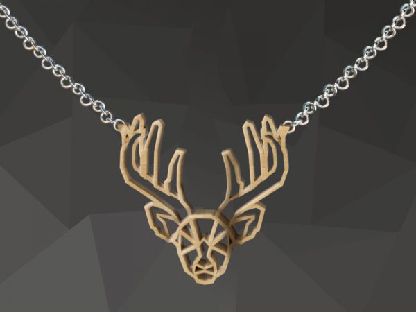 3D printed Deer necklace